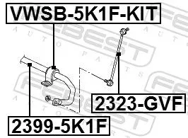 FEBEST Stabiliser Bar, suspension (2399-5K1F)