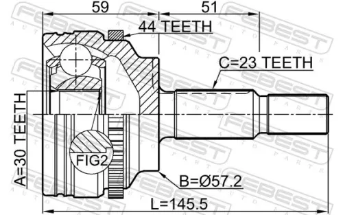 FEBEST Joint Kit, drive shaft (2410-KANGA44)