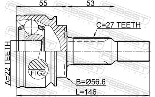 FEBEST Joint Kit, drive shaft (2410-KANII)