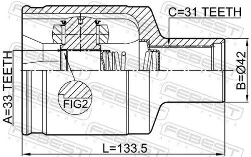 FEBEST Joint Kit, drive shaft (2411-DUSTAWDRH)