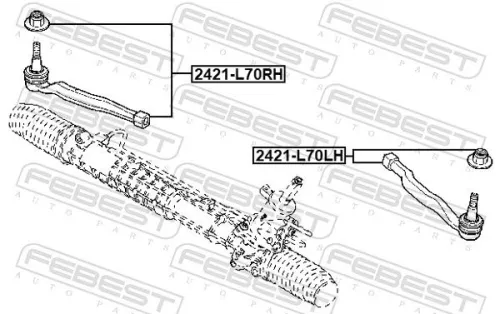 FEBEST Tie Rod End (2421-L70LH)