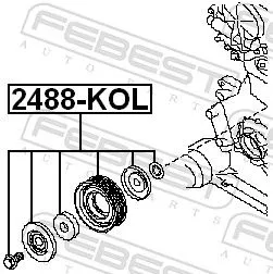 FEBEST Deflection/Guide Pulley, V-ribbed belt (2488-KOL)