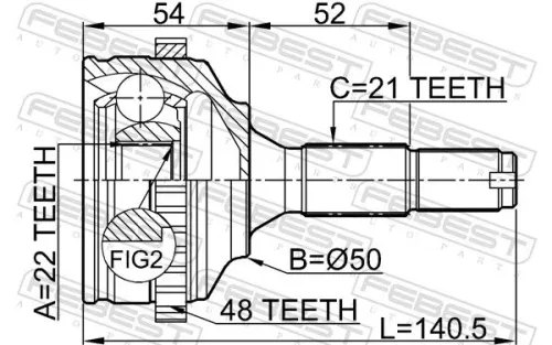 FEBEST Joint Kit, drive shaft (2510-206A48)