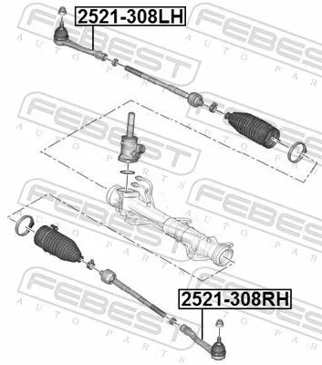 FEBEST Tie Rod End (2521-308RH)