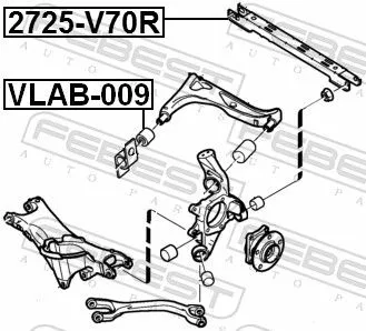 FEBEST Control/Trailing Arm, wheel suspension (2725-V70R)