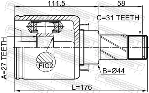 FEBEST Joint Kit, drive shaft (2911-FLIIMTLH)