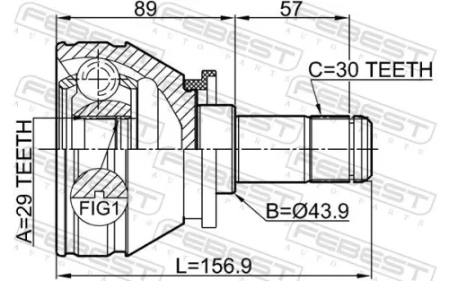 FEBEST Joint Kit, drive shaft (2911-RRIIIFLH)