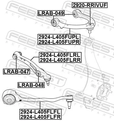 FEBEST Control/Trailing Arm, wheel suspension (2924-L405FLFR)
