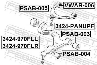 FEBEST Control/Trailing Arm, wheel suspension (3424-970FLL)