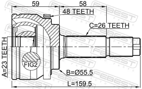FEBEST Joint Kit, drive shaft (6510-004A48)