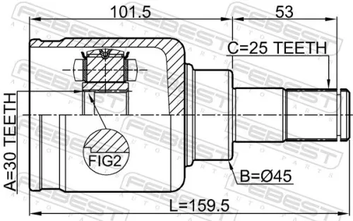 FEBEST Joint Kit, drive shaft (6511-003)