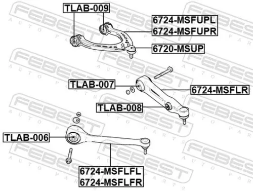 FEBEST Control/Trailing Arm, wheel suspension (6724-MSFUPR)