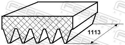 FEBEST V-Ribbed Belt (88127-5L1113)