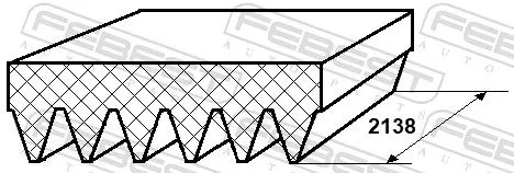 FEBEST V-Ribbed Belt (88128-6L2138)