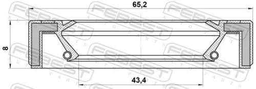 FEBEST Shaft Seal, manual transmission (95GAY-45650808L)