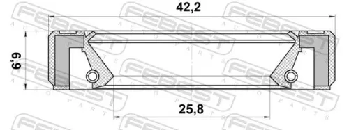 FEBEST Shaft Seal, manual transmission main shaft (95GBY-27420707R)
