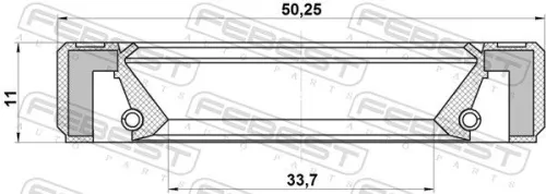 FEBEST Shaft Seal, drive shaft (95GBY-35501111L)