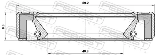 FEBEST Shaft Seal, differential (95GBY-42590909L)
