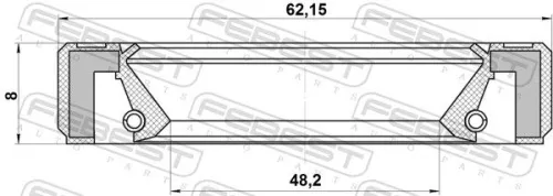 FEBEST Shaft Seal, drive shaft (95GBY-50620808L)