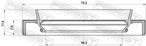 FEBEST Seal Ring, wheel hub (95HBS-58750711X)