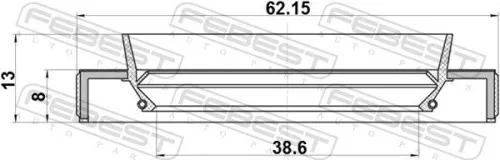FEBEST Shaft Seal, differential (95HBY-40620813C)