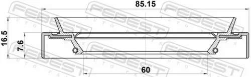 FEBEST Seal Ring, wheel hub (95HDW-62850816X)