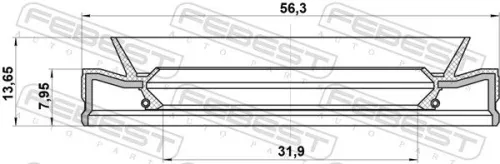 FEBEST Shaft Seal, automatic transmission (95HEY-33560814C)