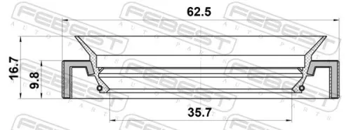 FEBEST Shaft Seal, automatic transmission (95JAS-37621017R)