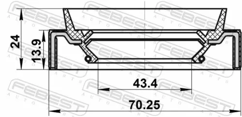 FEBEST Shaft Seal, transfer case (95JAS-45701424R)