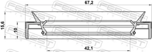 FEBEST Shaft Seal, drive shaft (95MEY-44671016C)