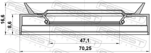 FEBEST Seal Ring, wheel hub (95TBS-49700917X)