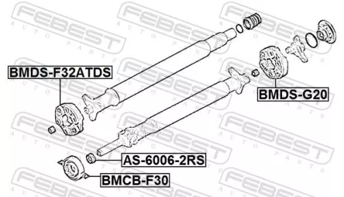 FEBEST Bearing, propshaft centre bearing (BMCB-F30)
