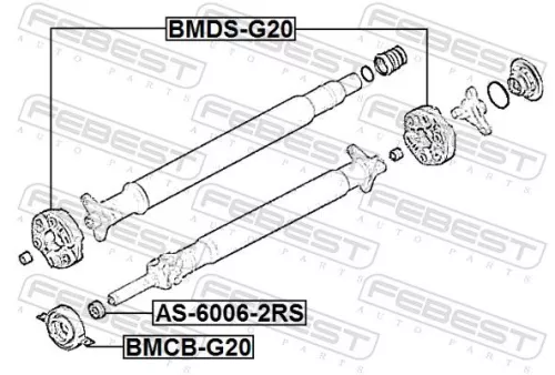 FEBEST Bearing, propshaft centre bearing (BMCB-G20)