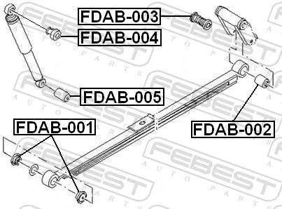 FEBEST Bushing, leaf spring (FDAB-003)