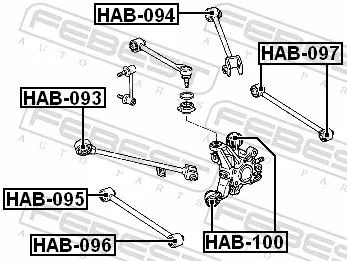 FEBEST Mounting, control/trailing arm (HAB-093)