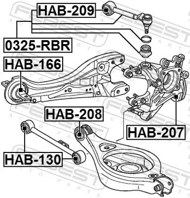 FEBEST Mounting, control/trailing arm (HAB-209)