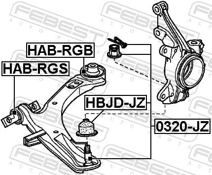FEBEST Mounting, control/trailing arm (HAB-RGS)