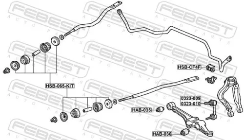 FEBEST Mounting, control/trailing arm (HSB-065-KIT)