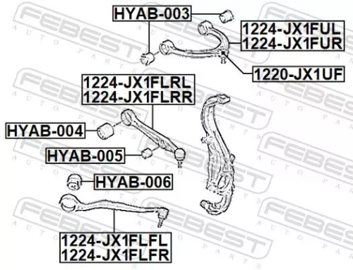 FEBEST Mounting, control/trailing arm (HYAB-003)