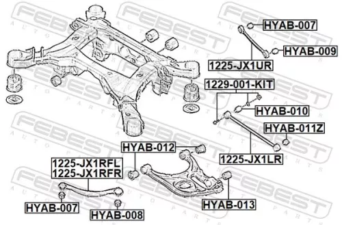 FEBEST Mounting, control/trailing arm (HYAB-013)