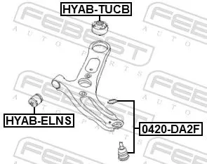 FEBEST Mounting, control/trailing arm (HYAB-ELNS)