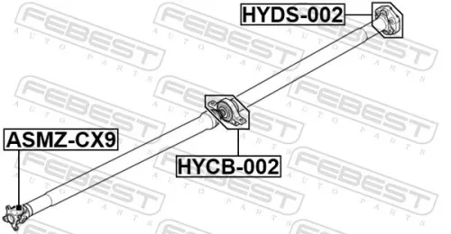 FEBEST Bearing, propshaft centre bearing (HYCB-002)