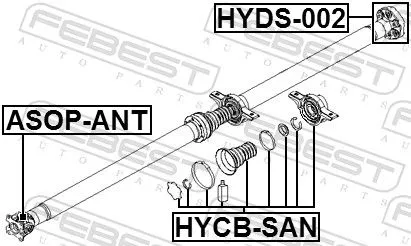 FEBEST Bearing, propshaft centre bearing (HYCB-SAN)