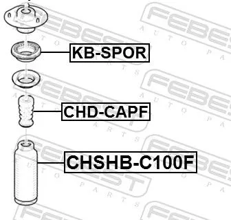FEBEST Rolling Bearing, suspension strut support mount (KB-SPOR)
