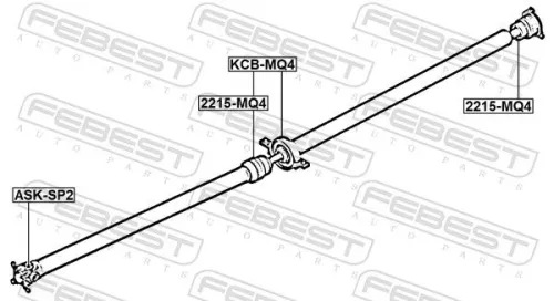 FEBEST Bearing, propshaft centre bearing (KCB-MQ4)