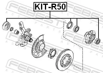 FEBEST Bearing, drive shaft (KIT-R50)