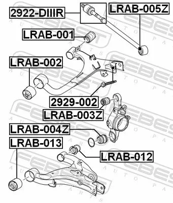 FEBEST Mounting, control/trailing arm (LRAB-003Z)