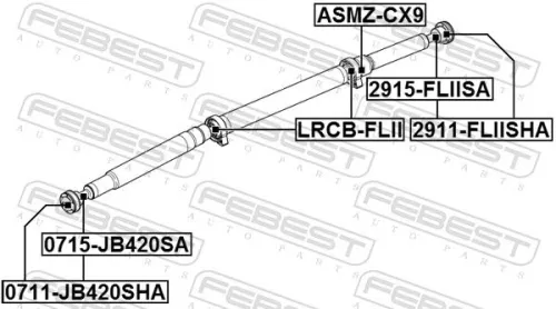 FEBEST Bearing, propshaft centre bearing (LRCB-FLII)