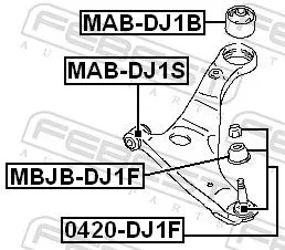 FEBEST Repair kit, supporting/ball joint (MBJB-DJ1F)