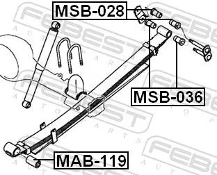 FEBEST Bushing, leaf spring (MSB-036)
